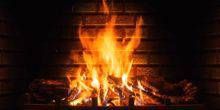 Flammes dans la cheminée, musique du nouvel an Webcam