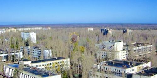 Ville fantôme Pripyat. Panorama. Webcam - Pripyat