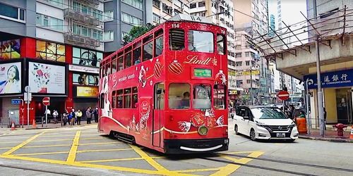 Visite virtuelle du tramway à deux étages de Hong Kong Webcam