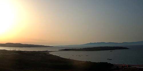 Panorama der Bucht von Porto Pollo, Blick Möweninsel Webcam
