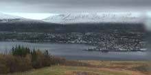 Panorama von oben, Eyja Fjord Webcam