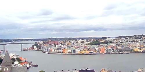 Panorama der Stadtbucht von oben Webcam - Kristiansund