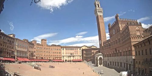 Das Rathaus. Piazza del Campo Webcam
