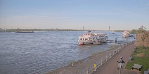 Rheinpromenade. Rheinbrücke Rees-Kalkar Webcam