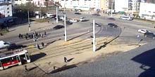Straßenbahnhaltestelle auf der Frunze Avenue Webcam - Vitebsk