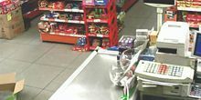 Kassierer eines Supermarktes Webcam