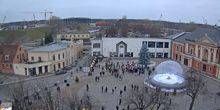 Vista sulla piazza del teatro della fontana di Anchen Webcam - Klaipeda